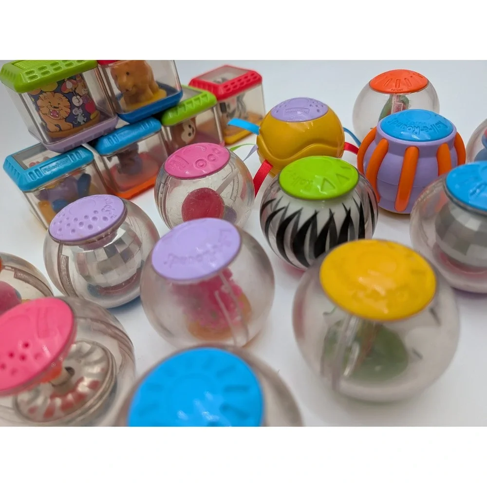 Fisher Price Roll a Rounds Peek a Blocks Circus Animal Sensory Lot 20 pc